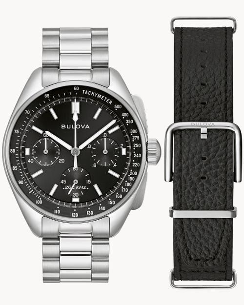Black Dial Stainless Steel Bracelet Lunar Pilot 96K111 | Bulova